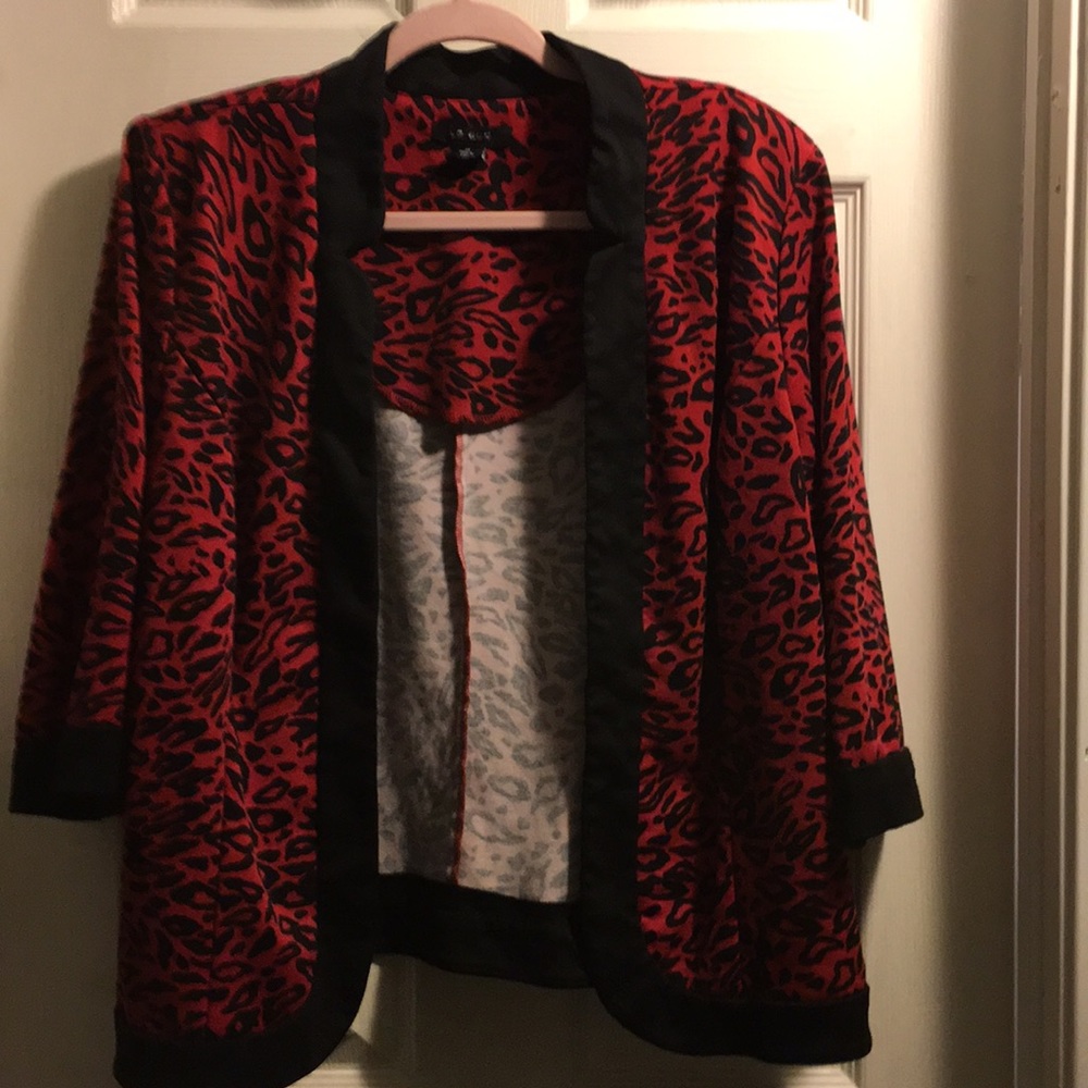 Red an black leopard print jacket